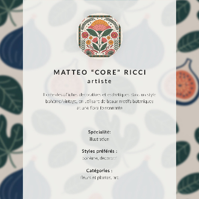 Kunstdruck leinwand Retro-Stil mit leuchtenden Farben und einem floralen Motiv