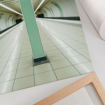 Kunstdruck leinwand Symmetrische grüne Raumtunnelstruktur