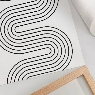 Wandposter mit abstraktem Muster aus kontrastierenden Linien im modernen Stil
