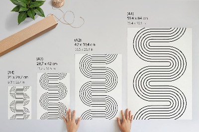 Wandposter Kontrastierende Linien, abstraktes Muster, Modernität