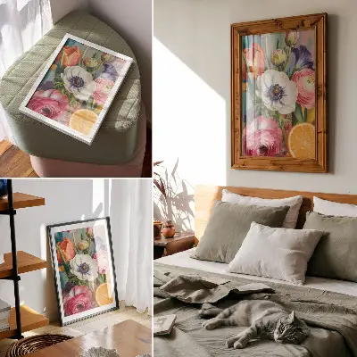 Poster Blumen voller Leben und Farbe