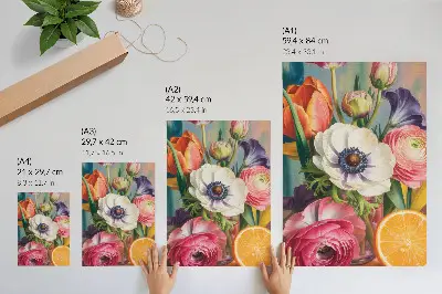 Poster Blumen voller Leben und Farbe