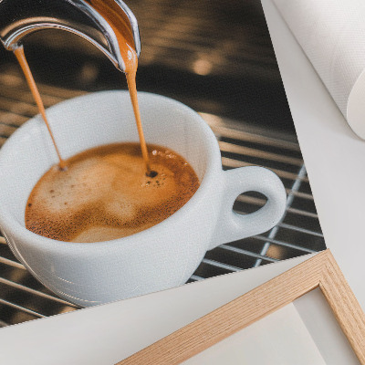 Poster Ausdrucksstarkes Getränk, moderne weiße Tasse