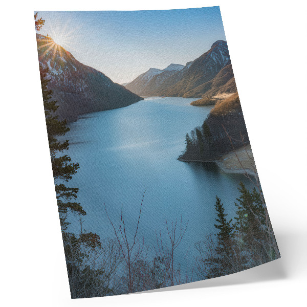 Kunstdruck leinwand Majestätische Berge, See, Sonne, Harmonie der Natur