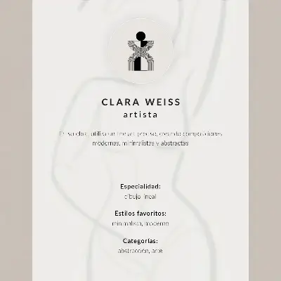 Poster mit zarter Silhouette eines Kaninchens in dünner Linie