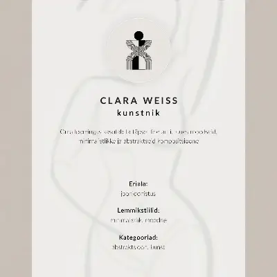 Poster mit zarter Silhouette eines Kaninchens in dünner Linie