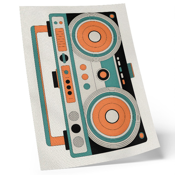 Kunstdruck leinwand Retro-Stil mit ausdrucksstarken Formen und Kontrasten
