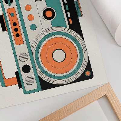 Kunstdruck leinwand Retro-Stil mit ausdrucksstarken Formen und Kontrasten