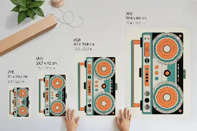 Leinwand-Kunstdruck im Retro-Stil mit ausdrucksstarken Formen und Kontrasten