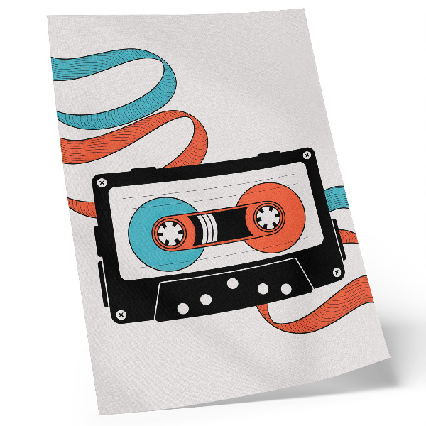 Wandposter Retro-Pop-Art-Kassette mit farbenfrohen Markierungen