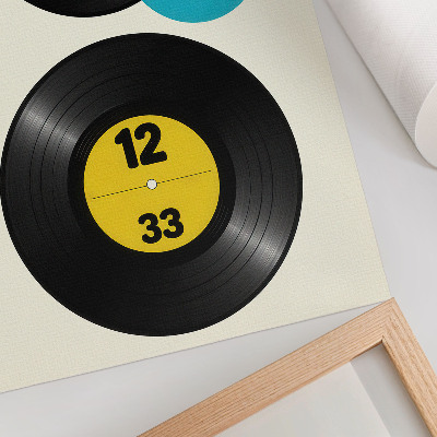 Poster Moderne Vinyl-Schallplatten gelb türkis