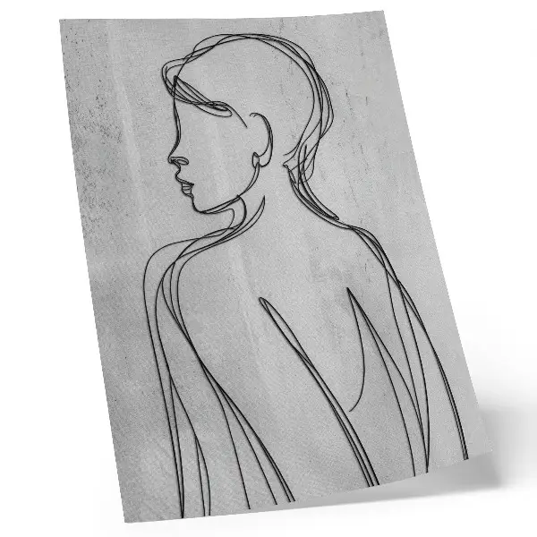 Wandposter mit Linienführung in eleganten Grautönen für moderne und ruhige Akzente
