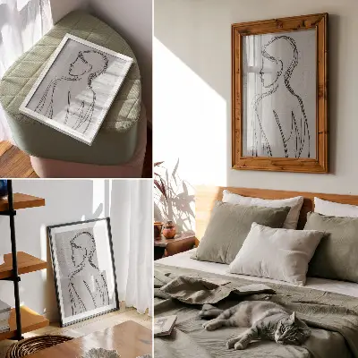 Wandposter mit Linienführung in eleganten Grautönen für moderne und ruhige Akzente