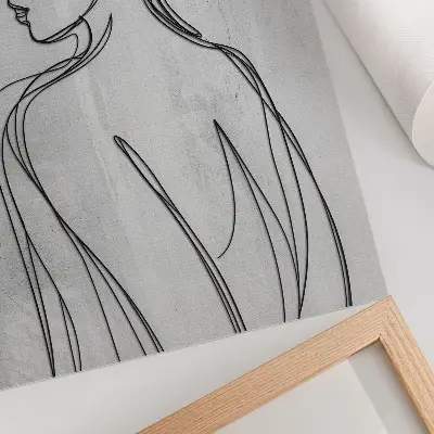 Wandposter mit Linienführung in eleganten Grautönen für moderne und ruhige Akzente