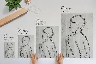 Wandposter mit Linienführung in eleganten Grautönen für moderne und ruhige Akzente