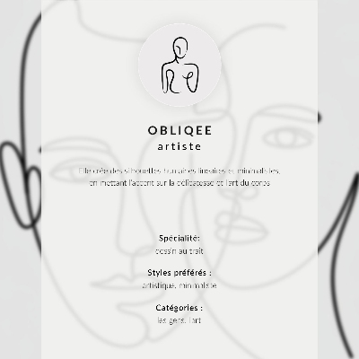 Poster Minimalistische Gesichtskontur, moderne Skizze