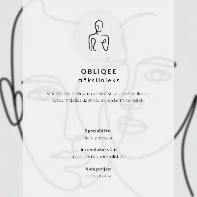 Poster minimalistische Gesichtskontur als moderne Skizze