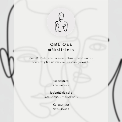 Poster Minimalistische Gesichtskontur, moderne Skizze