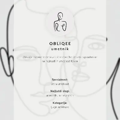 Poster minimalistische Gesichtskontur als moderne Skizze