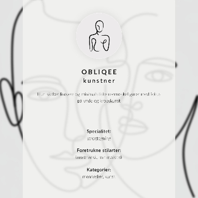 Poster Minimalistische Gesichtskontur, moderne Skizze