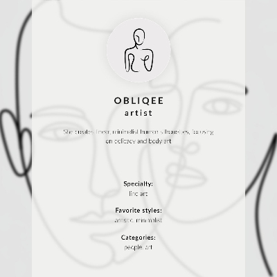 Poster Minimalistische Gesichtskontur, moderne Skizze