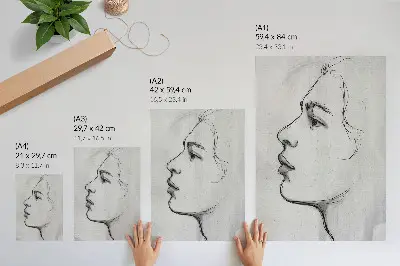 Poster minimalistische Gesichtskontur als moderne Skizze
