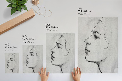 Poster Minimalistische Gesichtskontur, moderne Skizze