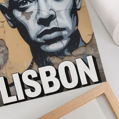 Kunstdruck auf Leinwand Streetstyle Motiv mit Gesicht und motivierender Inschrift
