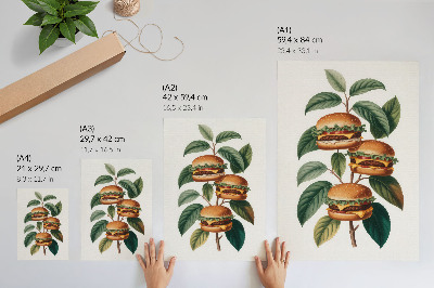 Poster Hamburger wachsen an den Ästen eines grünen Baumes