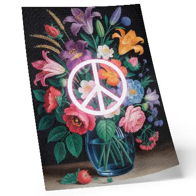 Poster ein bunter Blumenstrauß als Symbol des Friedens