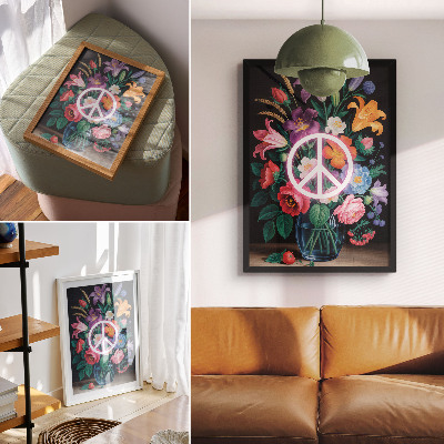 Poster Ein bunter Blumenstrauß, ein Symbol des Friedens