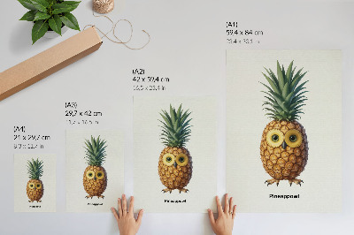 Kunstdruck leinwand Eine fantasievolle Kombination aus Ananas und Eule