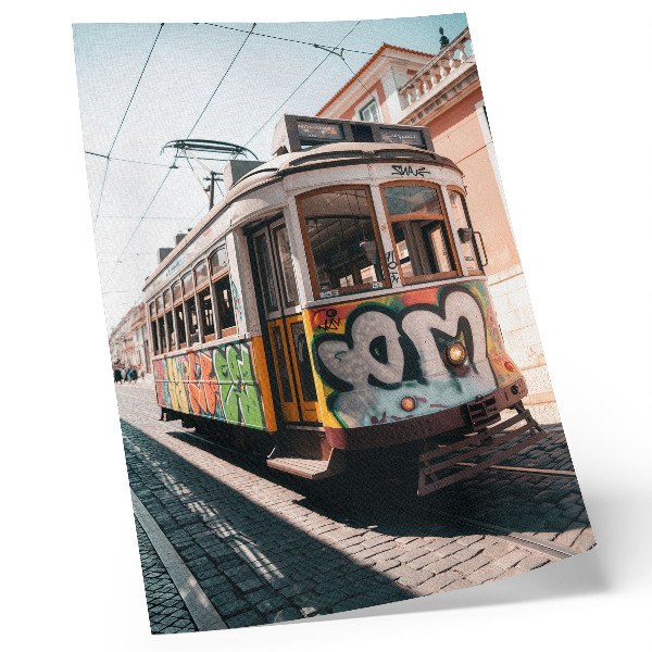 Wandposter Straßenbahn-Graffiti, urbane Straßenarchitektur
