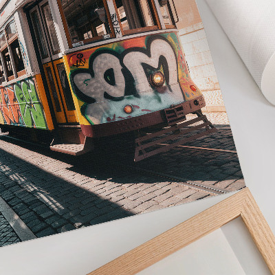 Wandposter Straßenbahn-Graffiti, urbane Straßenarchitektur
