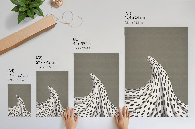 Kunstdruck leinwand Minimalistisches Muster mit schwarzen Punkten auf beigem Hintergrund