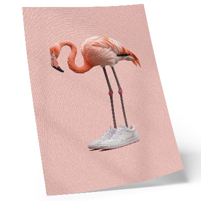 Wandposter Flamingorosa Sportschuhe, rosa Hintergrund