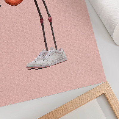 Wandposter Flamingorosa Sportschuhe, rosa Hintergrund