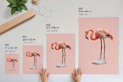Wandposter Flamingorosa Sportschuhe, rosa Hintergrund