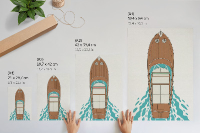 Wandposter Die Eleganz einer Yacht, Linien, Symmetrie, Minimalismus
