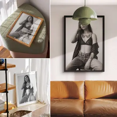 Kunstdruck auf Leinwand monochromes Porträt mit Freiheit und Minimalismus