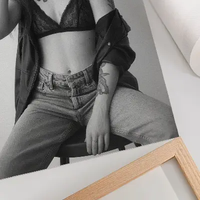Kunstdruck auf Leinwand monochromes Porträt mit Freiheit und Minimalismus