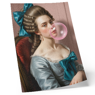Wandposter Porträt einer Frau mit Kaugummi, Retro-Stil