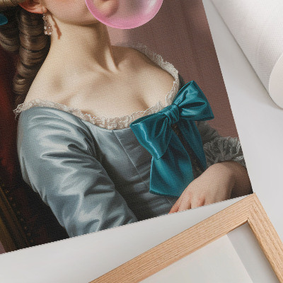 Wandposter Porträt einer Frau mit Kaugummi, Retro-Stil