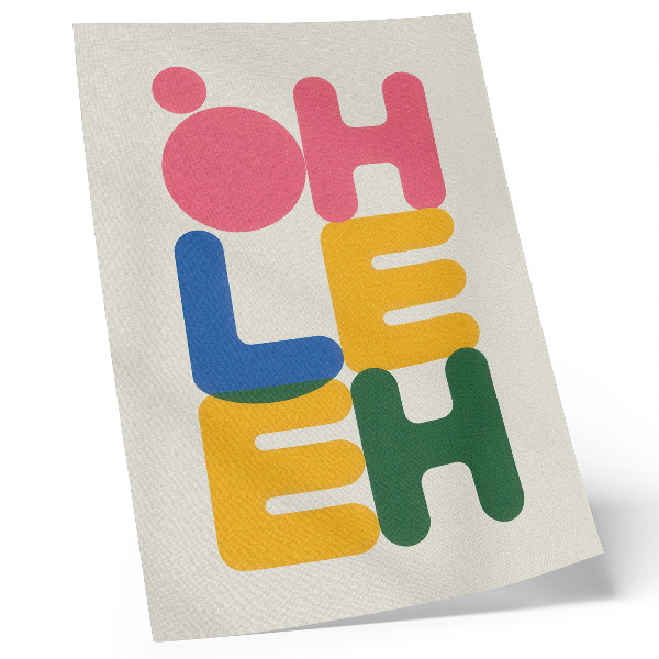 Wandposter Geometrische Buchstaben in leuchtenden Farben