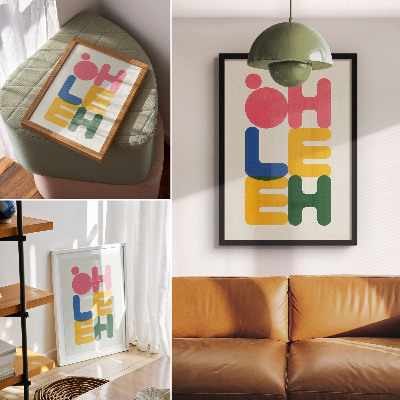 Wandposter Geometrische Buchstaben in leuchtenden Farben