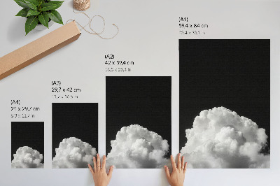 Poster Wolken auf schwarzem Hintergrund ohne unnötige Details