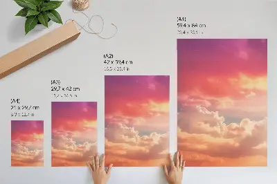 Kunstdruck auf Leinwand pastellfarbene Wolken bei einem friedlichen Sonnenuntergang