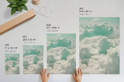 Wandposter Wolken am blauen Himmel als Symbol für Frieden und Harmonie