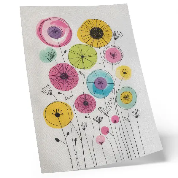 Poster Bunte Blumen im modernen Stil Freude