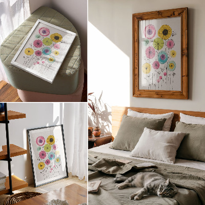 Poster Bunte Blumen im modernen Stil – Freude